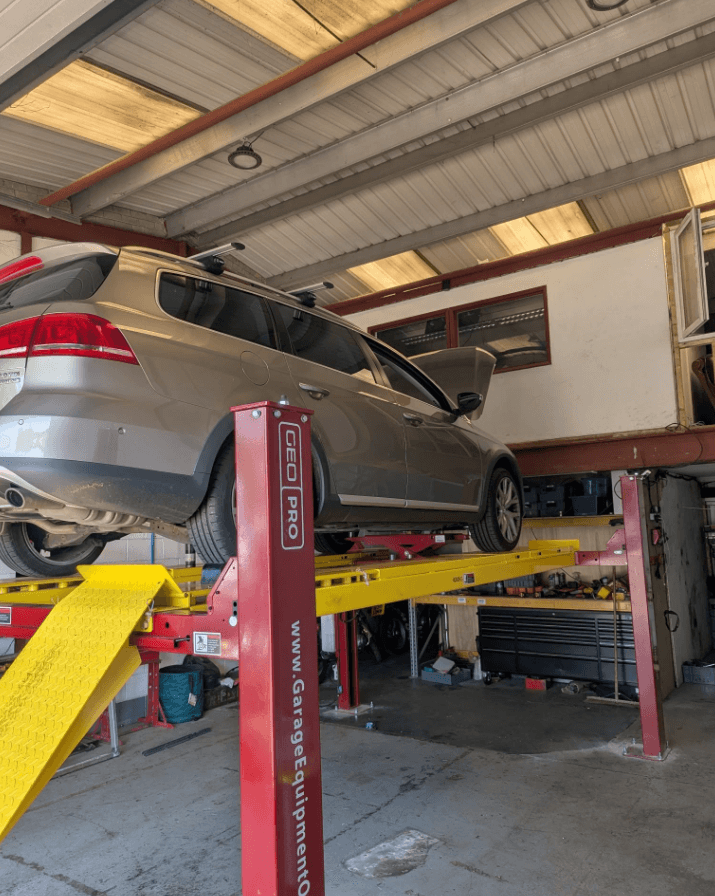 Mechanic working on a car